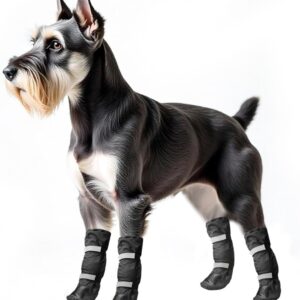 NAMSAN Dog Boots for Small Medium Dogs, 4 Pcs Size 1(XS), Waterproof Rain Booties, Anti-Slip Winter Small Dog Boots, Walking Dog Shoes for Summer Hot Pavement Paw Protectors, Adjustable, Black