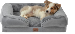 Bedsure Orthopedic Dog Bed Medium Size Dogs - Washable Medium Dog Cat Bed Waterproof, Comfort Pet Couch Sofa with Washable Removable Cover, Pets Bed with Nonskid Bottom, Grey, 28"
