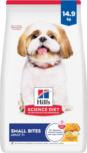 Hill's Science Diet Senior 7+ Small Bites Chicken Meal, Barley & Rice Recipe Dry Dog Food 6.8 kg Bag