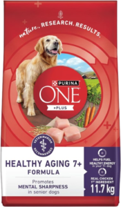 Made with high-quality protein and real chicken as the top ingredient, this food supports heart health and strong muscles. It helps promote mental sharpness and lasting energy, and comes veterinarian recommended based on a survey of U.S. vets. With protein-rich, tender meaty morsels and crunchy kibble for a taste dogs love, it contains 0% fillers and offers 100% complete and balanced nutrition for adult dogs.