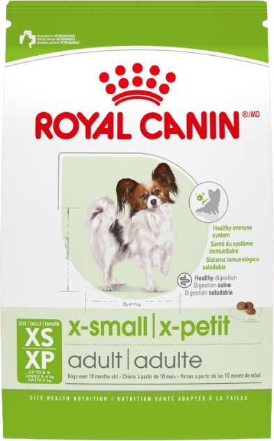 Royal Canin X-Small Adult Dry Dog Food offers tailored nutrition for toy and miniature breed dogs aged 10 months to 8 years, weighing up to 8 pounds. With calorie levels designed to match their high energy needs, it’s perfect for keeping extra-small dogs healthy and active.