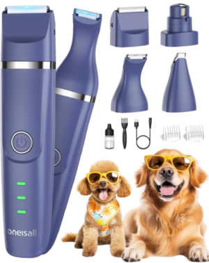 4 in 1 Dog Grooming Kit: The 4-in-1 Dog Grooming Kit is your go-to solution! Paw-friendly trimmer comes with three heads for different trims and a nail grinder for those pesky nail jobs. Perfect for small dogs, cats, or any furry buddy, it's got you covered for full-body grooming.